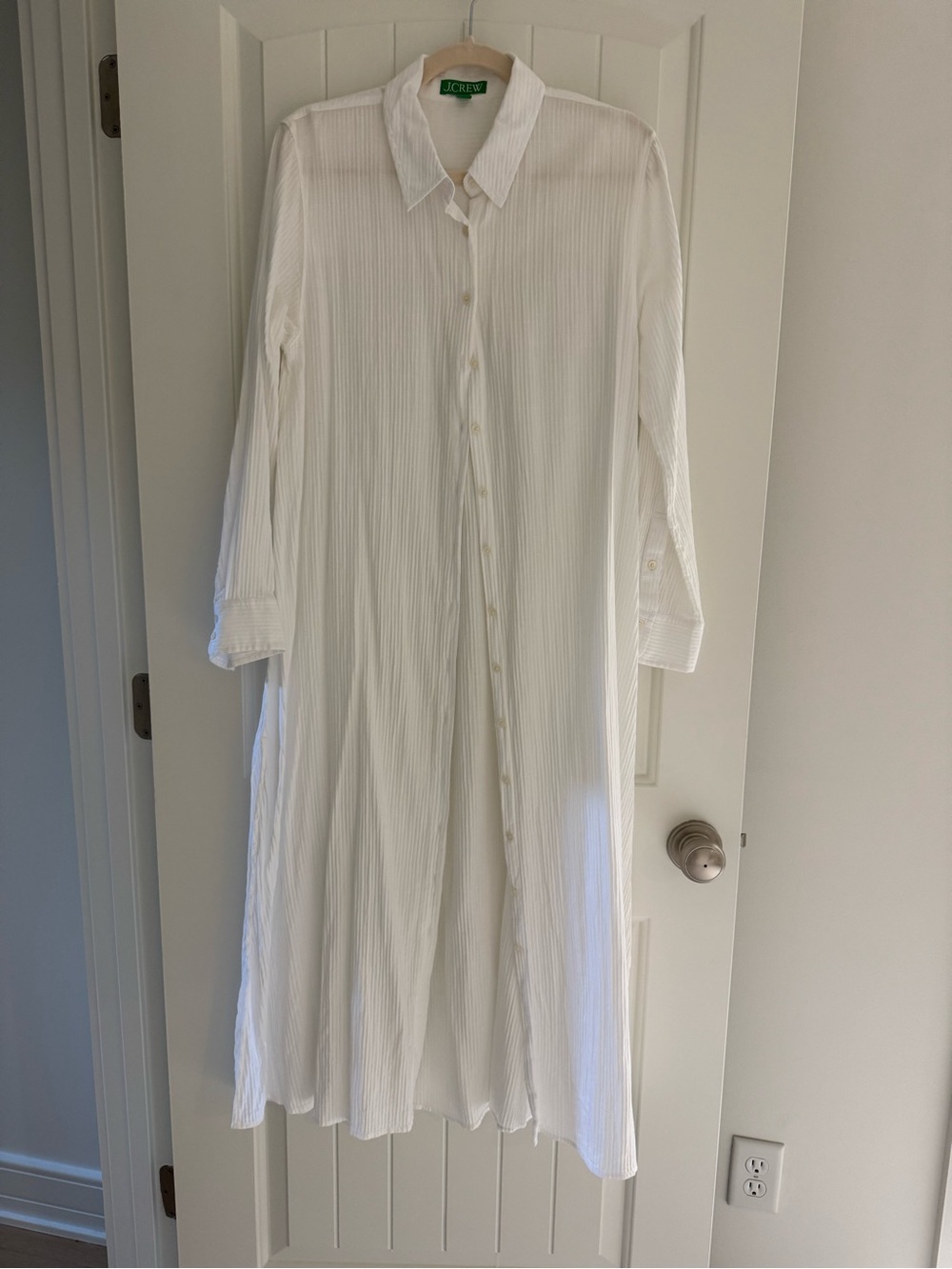 J. Crew Long Beach Dress in Airy Gauze White Size Small